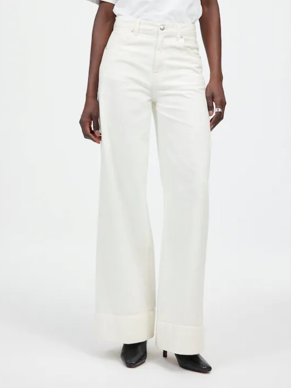 Madewell Superwide-Leg Jeans Tile White Rigid High Rise 100% Cotton Wide Leg 29